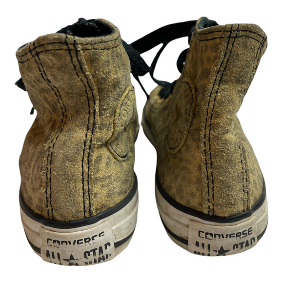 Converse Tan Leopard Print Suede High Top Sneakers Youth Size 11 - Picture 3 of 10